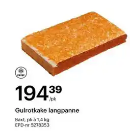 Storcash Gulrotkake langpanne tilbud