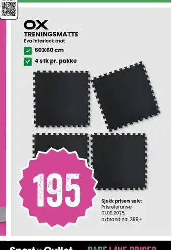 Sport Outlet Treningsmatte tilbud