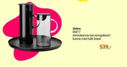 Kitch'n Stelton EM77 termokanne/serveringsbrett/ kanne med lokk black tilbud
