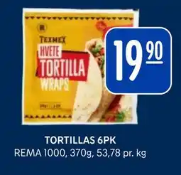 Rema 1000 TORTILLAS 6PK, NOK 19.9 tilbud