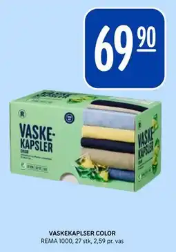 Rema 1000 VASKEKAPLSER COLOR, NOK 69.9 tilbud