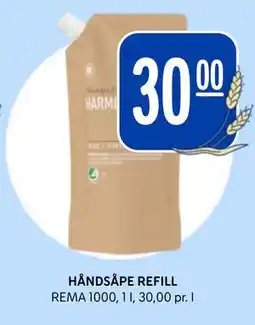 Rema 1000 HÅNDSÅPE REFILL, NOK 30 tilbud