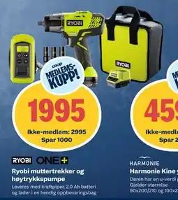 Obs Bygg Ryobi muttertrekker og høytrykkspumpe, NOK 2995, Medlemspris tilbud