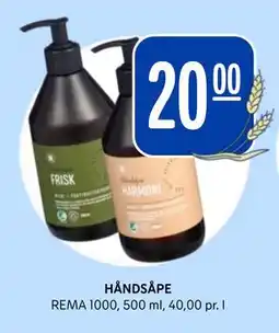 Rema 1000 HÅNDSÅPE, NOK 20 tilbud