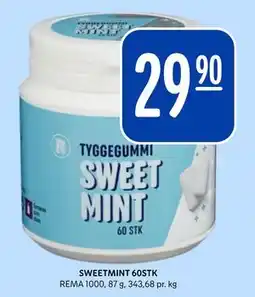 Rema 1000 SWEETMINT 60STK, NOK 29.9 tilbud