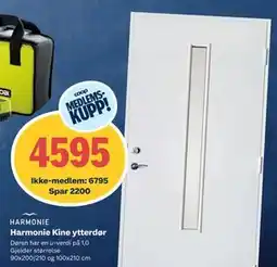 Obs Bygg Harmonie Kine ytterdør, NOK 6795, Medlemspris tilbud