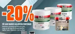 Obs Bygg 20% PÅ SAN MARCO ALLOVER/CONTINUO tilbud