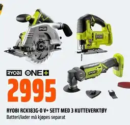 Obs Bygg RYOBI RCK183G-0 V+ SETT MED 3 KUTTEVERKTØY, NOK 2995 tilbud