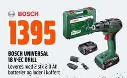 Obs Bygg BOSCH UNIVERSAL 18 V-EC DRILL, NOK 1395 tilbud