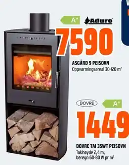 Obs Bygg ASGÅRD 9 PEISOVN, NOK 7590 tilbud