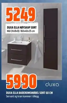 Obs Bygg DUXA ELLA BADEROMSMØBEL SORT 60 CM, NOK 5990 tilbud