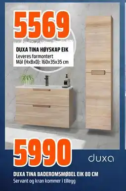 Obs Bygg DUXA TINA BADEROMSMØBEL EIK 80 CM, NOK 5990 tilbud