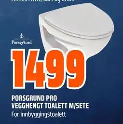 Obs Bygg PORSGRUND PRO VEGGHENGT TOALETT M/SETE, NOK 1499 tilbud