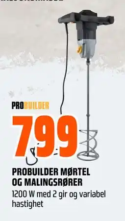 Obs Bygg PROBUILDER MØRTEL OG MALINGSRØRER, NOK 799 tilbud