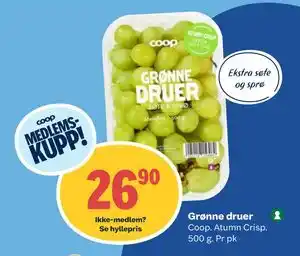 Obs Bygg Grønne druer, Medlemspris tilbud