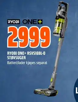 Obs Bygg RYOBI ONE+ RSVS18BL-0 STØVSUGER, NOK 2999 tilbud