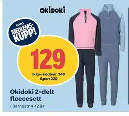 Obs Bygg Okidoki 2-delt fleecesett, NOK 349, Medlemspris tilbud