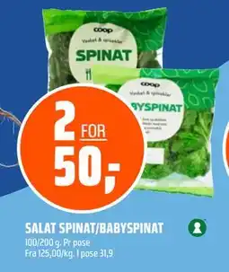 Obs Bygg SALAT SPINAT/BABYSPINAT, NOK 50 tilbud