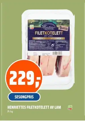 Obs Bygg HENRIETTES FILETKOTELETT AV LAM, NOK 229 tilbud