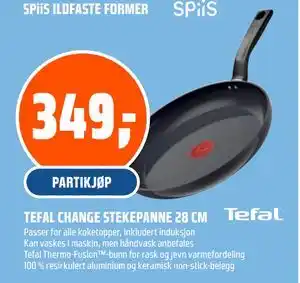 Obs Bygg TEFAL CHANGE STEKEPANNE 28 CM, NOK 349 tilbud