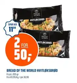 Obs Bygg BREAD OF THE WORLD HVITLØKSBRØD, NOK 50 tilbud