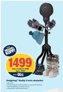 Obs Bygg Hedgehog Buddy 4 Ionic skotørker, NOK 2499, Medlemspris tilbud