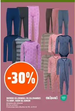 Obs Bygg OKIDOKI ULL/BOMULL OG ULL/BAMBUS TIL BABY, BARN OG JUNIOR, NOK 139.3 tilbud