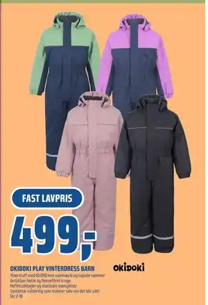 Obs Bygg OKIDOKI PLAY VINTERDRESS BARN, NOK 499 tilbud