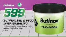 Coop Byggmix BUTINOX TAK & VEGG INTERIØRMALING, NOK 599 tilbud