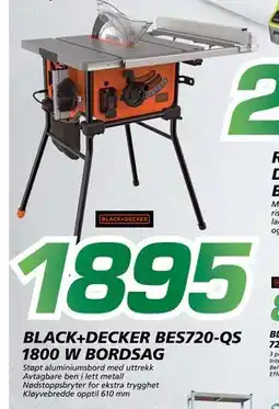 Coop Byggmix BLACK+DECKER BES720-QS 1800 W BORDSAG, NOK 1895 tilbud