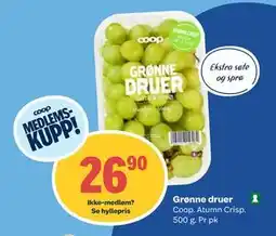 Coop Obs Grønne druer, Medlemspris tilbud