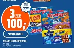 Coop Obs NIDAR SJOKOLADEPLATER, NOK 100 tilbud