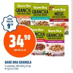 Coop Obs BARE BRA GRANOLA, NOK 34.9 tilbud