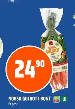 Coop Obs NORSK GULROT I BUNT, NOK 24.9 tilbud