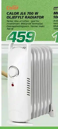 Coop Byggmix CALOR JL6 700 W OLJEFYLT RADIATOR, NOK 459 tilbud