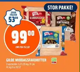 Coop Obs GILDE MIDDAGSFAVORITTER, NOK 99 tilbud