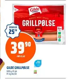 Coop Obs GILDE GRILLPØLSE, NOK 39.9 tilbud