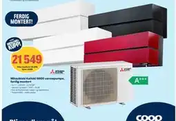 Coop Obs Mitsubishi Kaiteki 6600 varmepumpe, ferdig montert, NOK 25549, Medlemspris tilbud