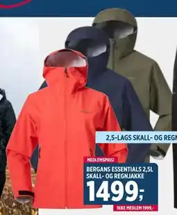 Sport 1 BERGANS ESSENTIALS 2,5L SKALL- OG REGNJAKKE, NOK 1999, Medlemspris tilbud