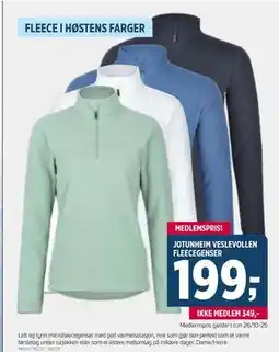 Sport 1 JOTUNHEIM VESLEVOLLEN FLEECEGENSER, NOK 349, Medlemspris tilbud