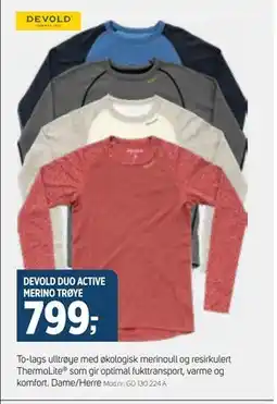 Sport 1 DEVOLD DUO ACTIVE MERINO TRØYE, NOK 799 tilbud