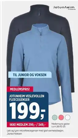 Sport 1 JOTUNHEIM VESLEVOLLEN FLEECEGENSER, Medlemspris tilbud