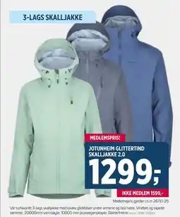 Sport 1 JOTUNHEIM GLITTERTIND SKALLJAKKE 2.0, NOK 1599, Medlemspris tilbud