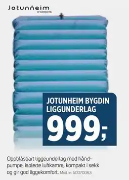 Sport 1 JOTUNHEIM BYGDIN LIGGUNDERLAG, NOK 999 tilbud