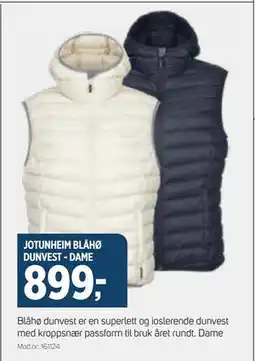 Sport 1 JOTUNHEIM BLÅHØ DUNVEST - DAME, NOK 899 tilbud
