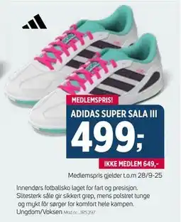 Sport 1 ADIDAS SUPER SALA III, NOK 649, Medlemspris tilbud