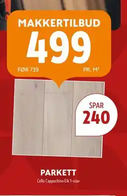Byggmakker PARKETT, NOK 499 tilbud