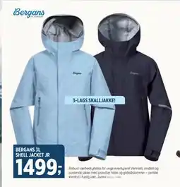 Sport 1 BERGANS 3L SHELL JACKET JR, NOK 1499 tilbud