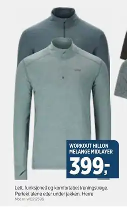 Sport 1 WORKOUT HILLON MELANGE MIDLAYER, NOK 399 tilbud