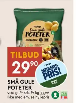 Coop Mega SMÅ GULE POTETER, Medlemspris tilbud